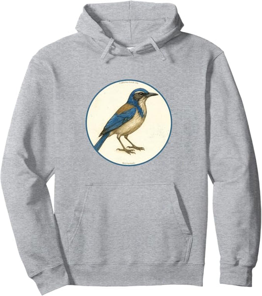 Retro California Scrub-Jay Hoodie – Vintage Bird Design Sweatshirt