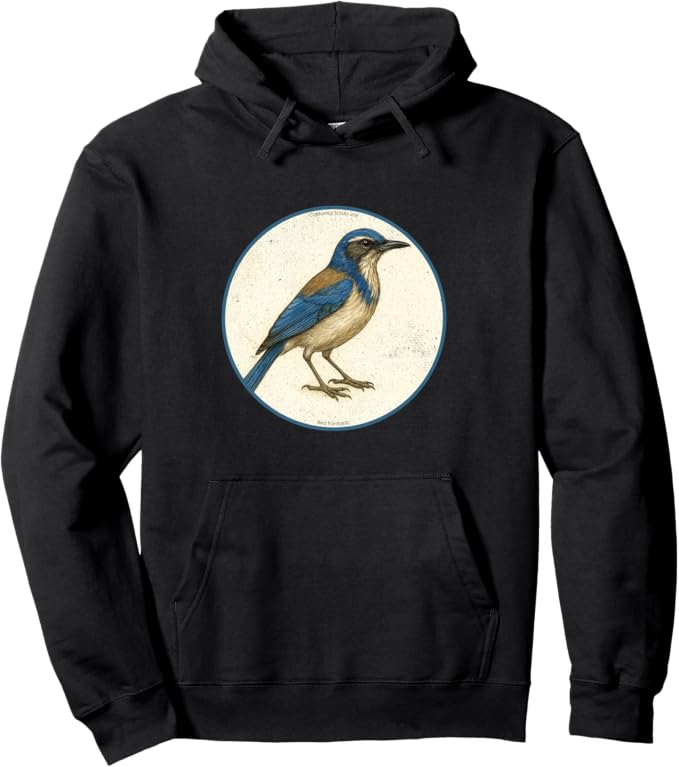 Retro California Scrub-Jay Hoodie – Vintage Bird Design Sweatshirt