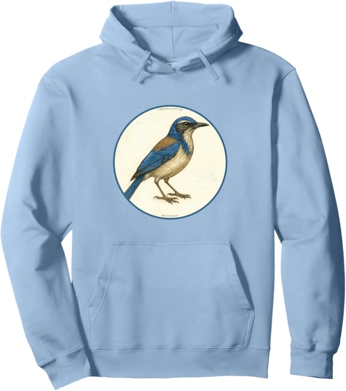 Retro California Scrub-Jay Hoodie – Vintage Bird Design Sweatshirt