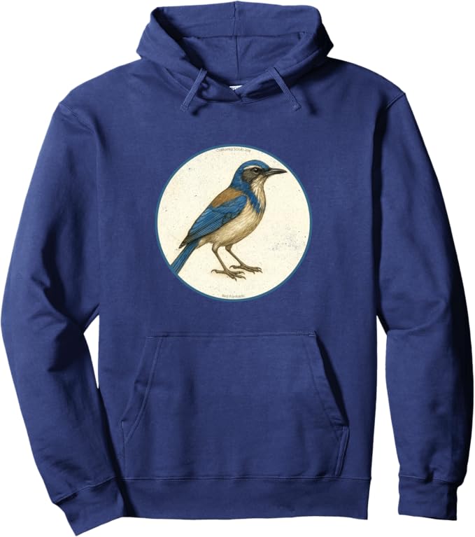 Retro California Scrub-Jay Hoodie – Vintage Bird Design Sweatshirt