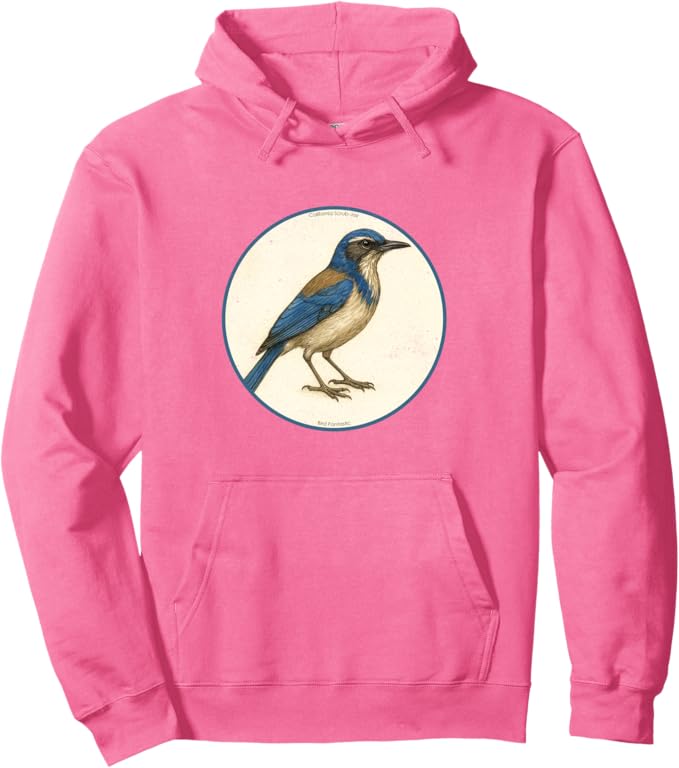 Retro California Scrub-Jay Hoodie – Vintage Bird Design Sweatshirt