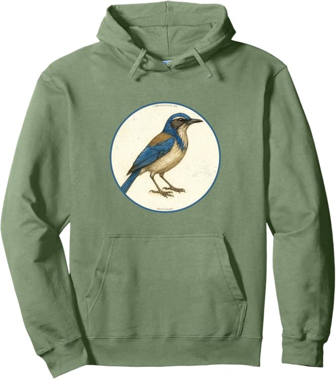 Retro California Scrub-Jay Hoodie – Vintage Bird Design Sweatshirt