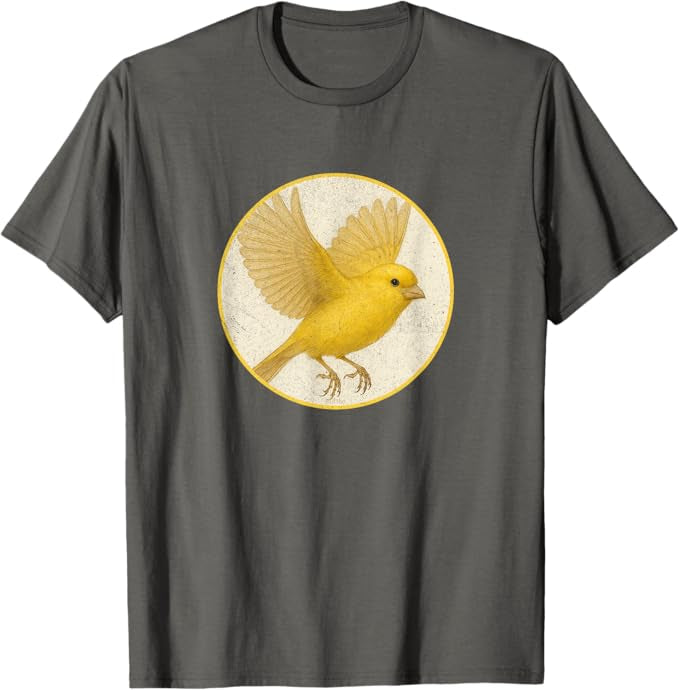 Canary T-Shirt Retro Design by Bird.fan | Men's Birding Graphic Tee