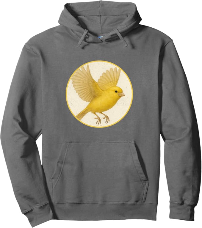 Retro Canary Hoodie – Vintage Bird Design Sweatshirt