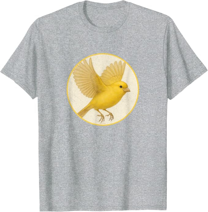 Canary T-Shirt Retro Design by Bird.fan | Men's Birding Graphic Tee