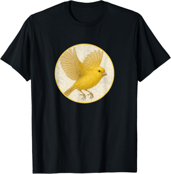Canary T-Shirt Retro Design by Bird.fan | Men's Birding Graphic Tee