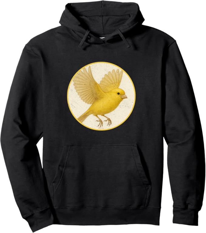 Retro Canary Hoodie – Vintage Bird Design Sweatshirt