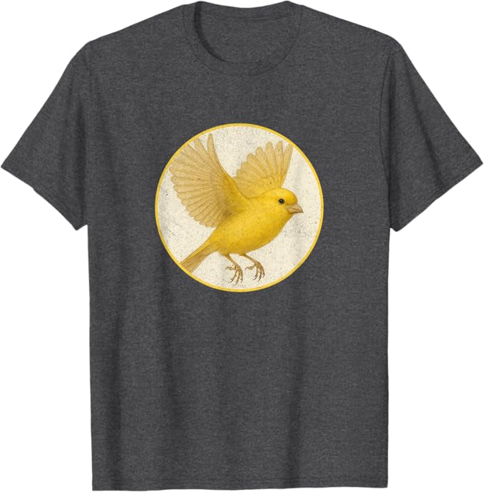 Canary T-Shirt Retro Design by Bird.fan | Men's Birding Graphic Tee