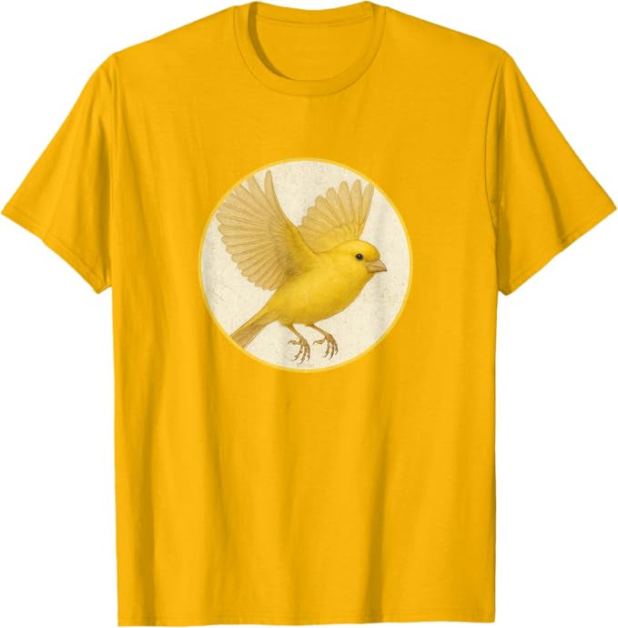 Canary T-Shirt Retro Design by Bird.fan | Men's Birding Graphic Tee