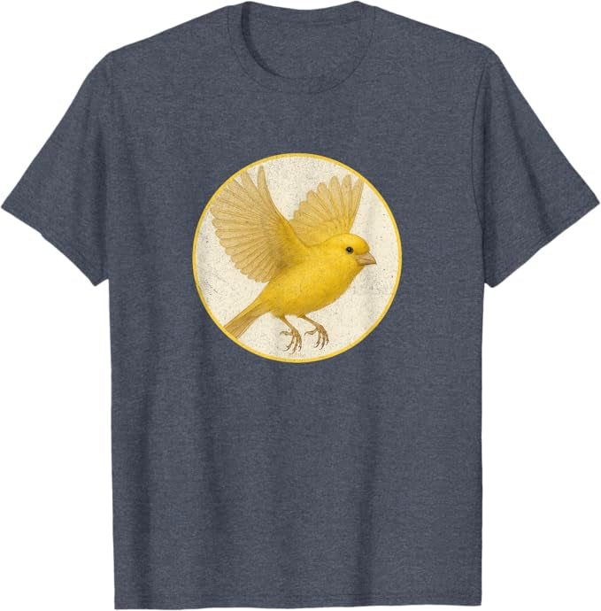 Canary T-Shirt Retro Design by Bird.fan | Men's Birding Graphic Tee