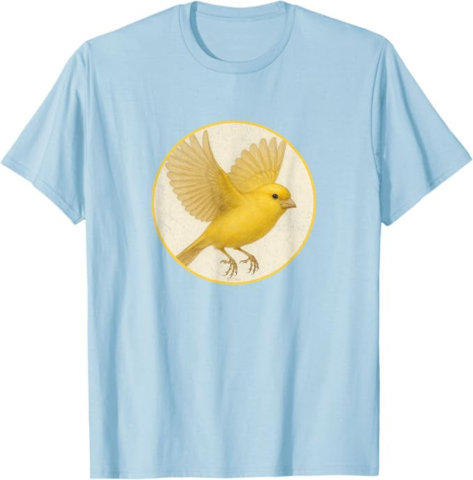 Canary T-Shirt Retro Design by Bird.fan | Men's Birding Graphic Tee
