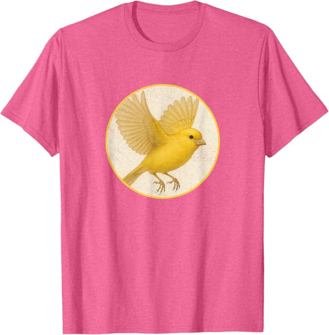 Canary T-Shirt Retro Design by Bird.fan | Men's Birding Graphic Tee