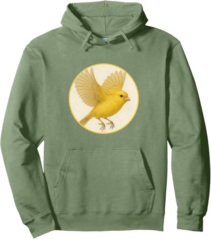Retro Canary Hoodie – Vintage Bird Design Sweatshirt
