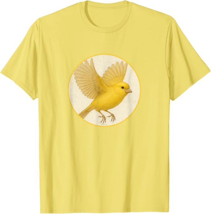 Canary T-Shirt Retro Design by Bird.fan | Men's Birding Graphic Tee