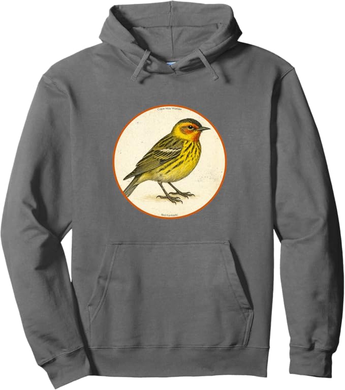 Retro Cape May Warbler Hoodie – Vintage Bird Design Sweatshirt