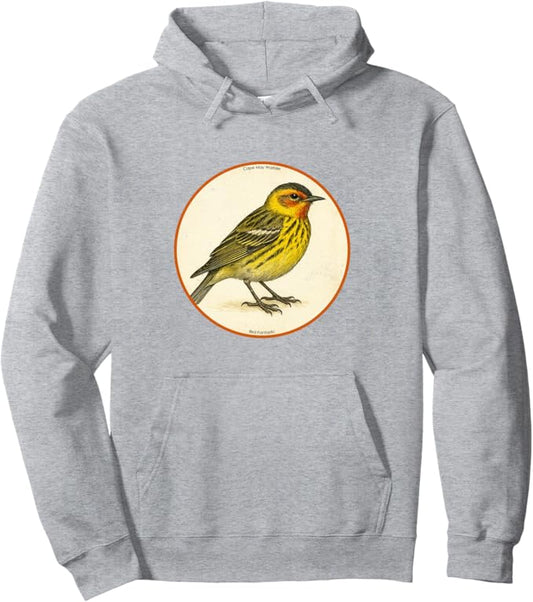 Retro Cape May Warbler Hoodie – Vintage Bird Design Sweatshirt
