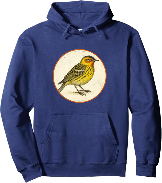 Retro Cape May Warbler Hoodie – Vintage Bird Design Sweatshirt