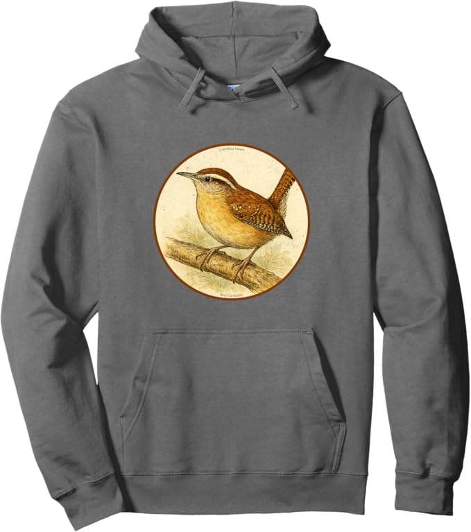 Retro Carolina Wren Hoodie – Vintage Bird Design Sweatshirt