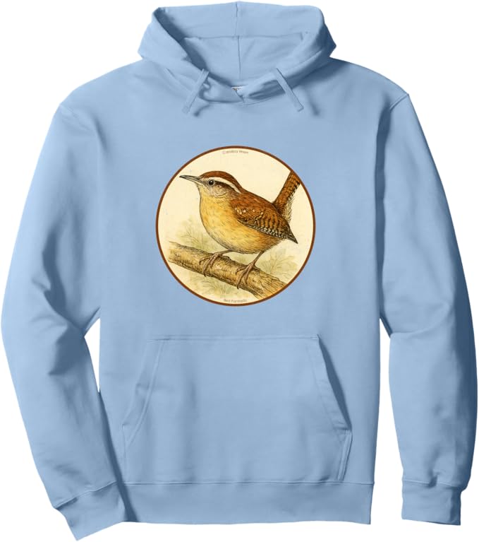 Retro Carolina Wren Hoodie – Vintage Bird Design Sweatshirt