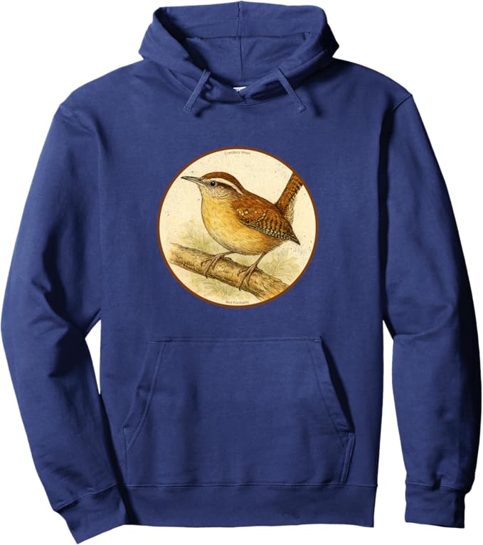 Retro Carolina Wren Hoodie – Vintage Bird Design Sweatshirt