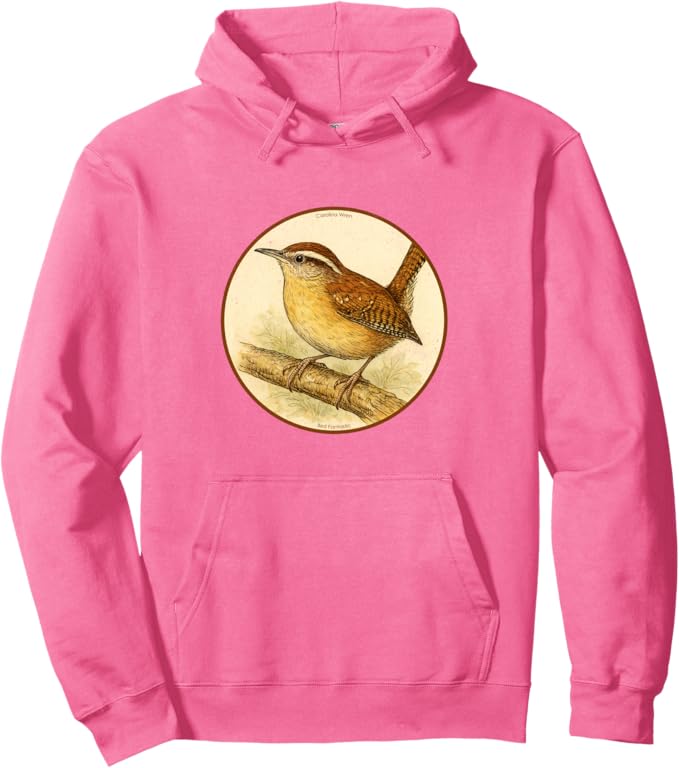 Retro Carolina Wren Hoodie – Vintage Bird Design Sweatshirt