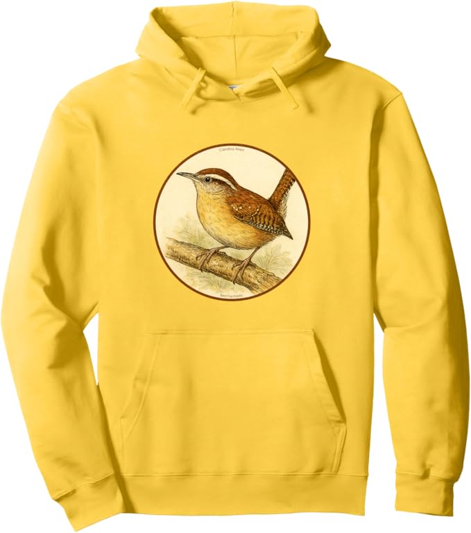 Retro Carolina Wren Hoodie – Vintage Bird Design Sweatshirt