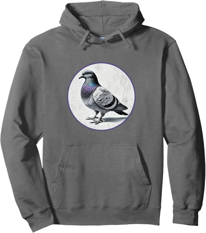 Retro Carrier Pigeon Hoodie – Vintage Bird Design Sweatshirt