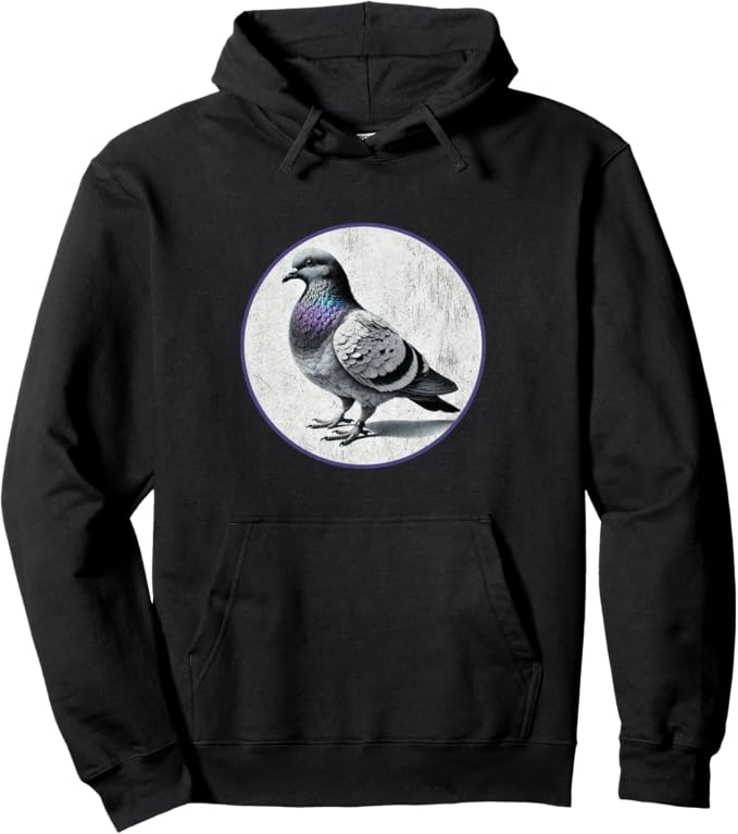Retro Carrier Pigeon Hoodie – Vintage Bird Design Sweatshirt