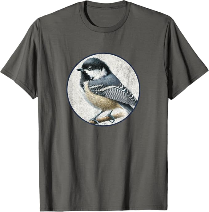 Coal Tit T-Shirt Retro Design by Bird.fan | Men's Birding Graphic Tee