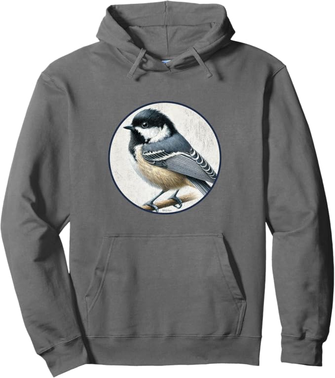 Retro Coal Tit Hoodie – Vintage Bird Design Sweatshirt