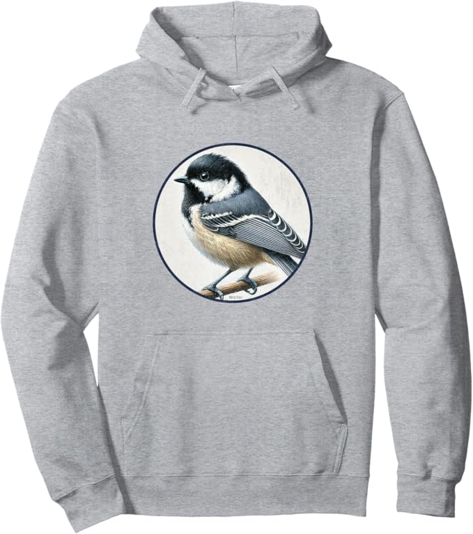 Retro Coal Tit Hoodie – Vintage Bird Design Sweatshirt