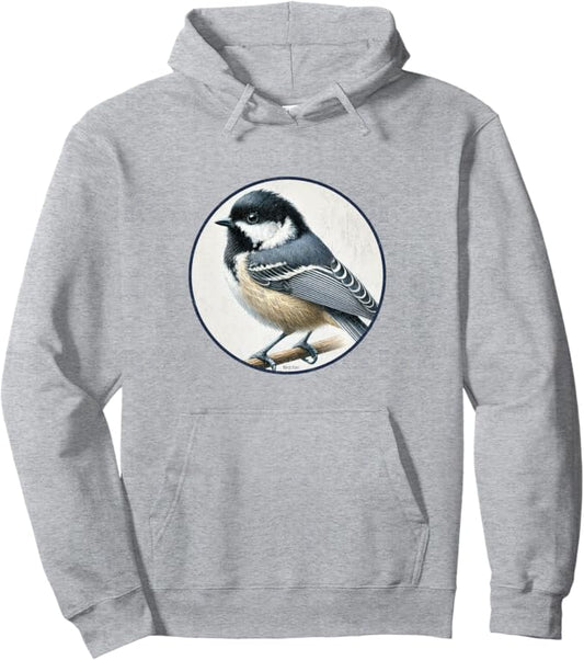 Retro Coal Tit Hoodie – Vintage Bird Design Sweatshirt