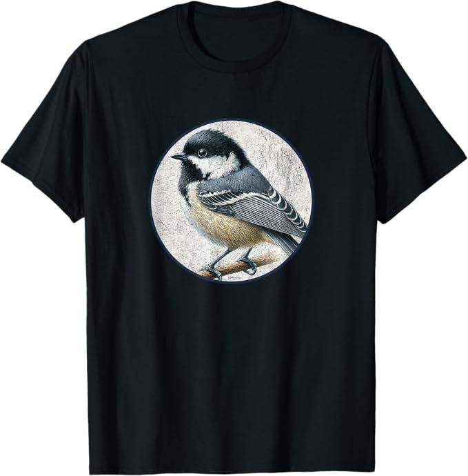 Coal Tit T-Shirt Retro Design by Bird.fan | Men's Birding Graphic Tee