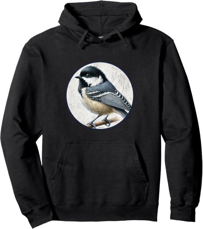 Retro Coal Tit Hoodie – Vintage Bird Design Sweatshirt