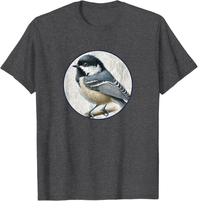 Coal Tit T-Shirt Retro Design by Bird.fan | Men's Birding Graphic Tee