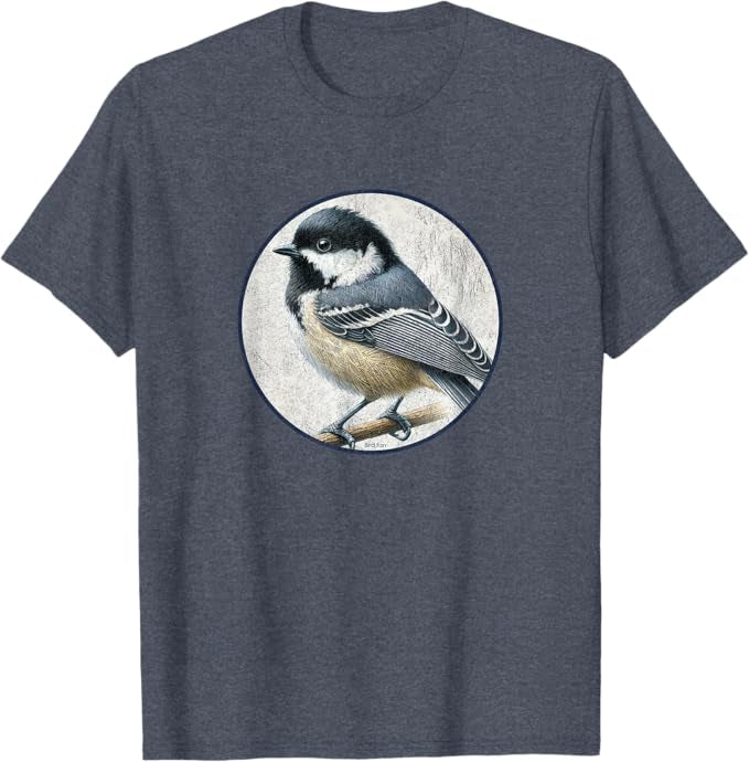 Coal Tit T-Shirt Retro Design by Bird.fan | Men's Birding Graphic Tee