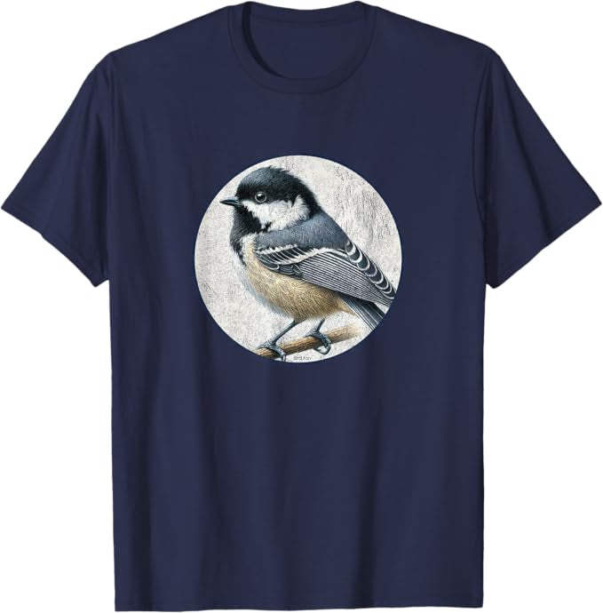 Coal Tit T-Shirt Retro Design by Bird.fan | Men's Birding Graphic Tee