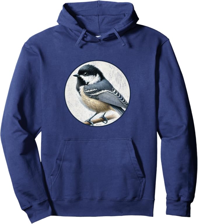 Retro Coal Tit Hoodie – Vintage Bird Design Sweatshirt