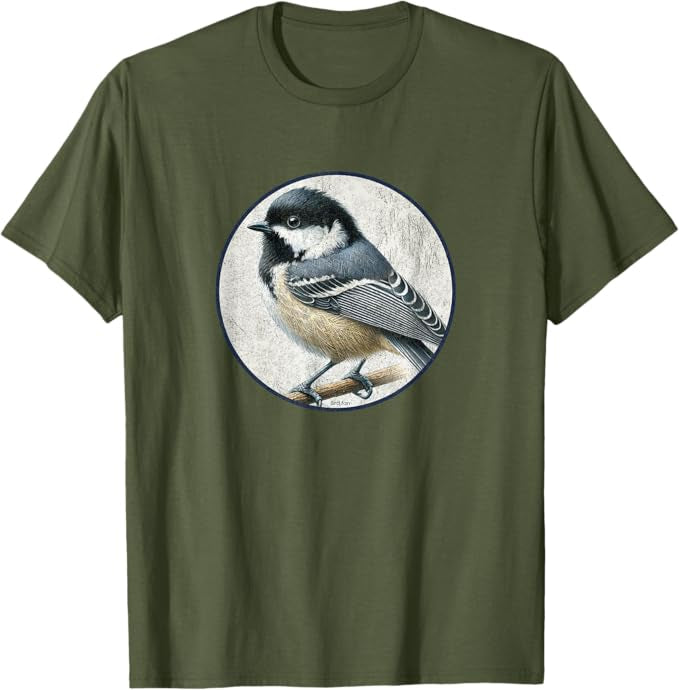 Coal Tit T-Shirt Retro Design by Bird.fan | Men's Birding Graphic Tee