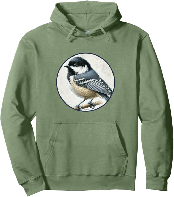 Retro Coal Tit Hoodie – Vintage Bird Design Sweatshirt