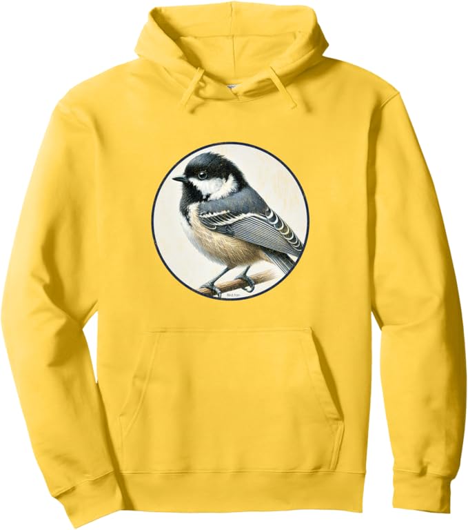 Retro Coal Tit Hoodie – Vintage Bird Design Sweatshirt
