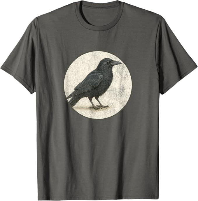 American Crow T-Shirt Retro Design by Bird.fan | Men's Birding Graphic Tee