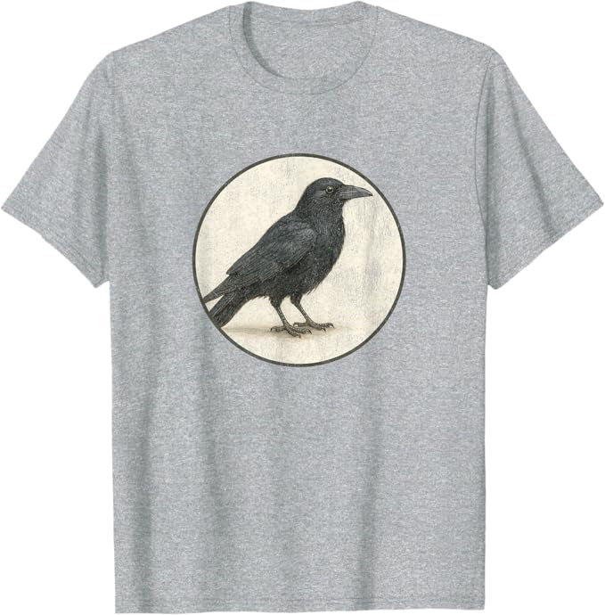 American Crow T-Shirt Retro Design by Bird.fan | Men's Birding Graphic Tee