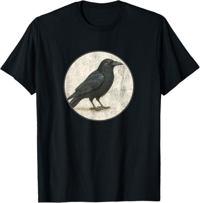 American Crow T-Shirt Retro Design by Bird.fan | Men's Birding Graphic Tee