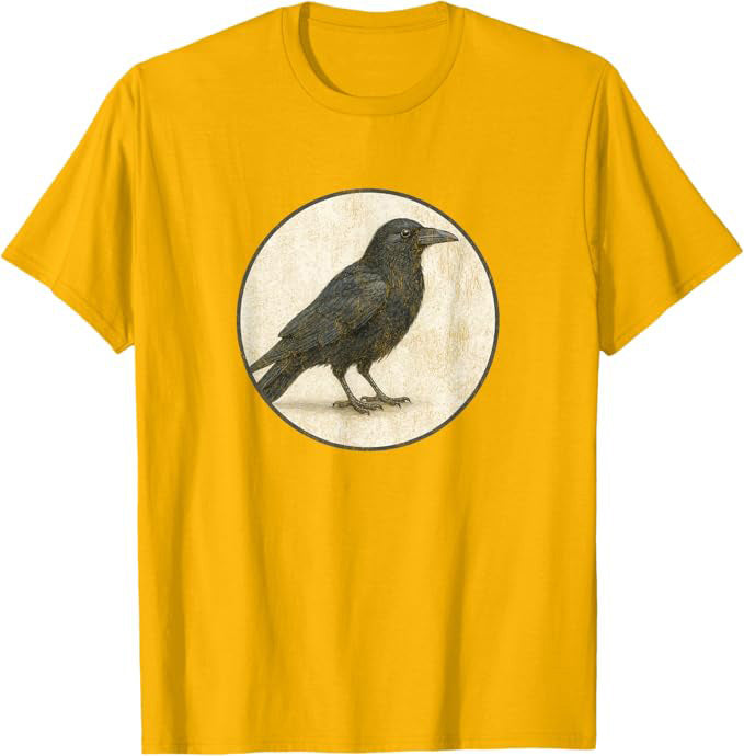 American Crow T-Shirt Retro Design by Bird.fan | Men's Birding Graphic Tee