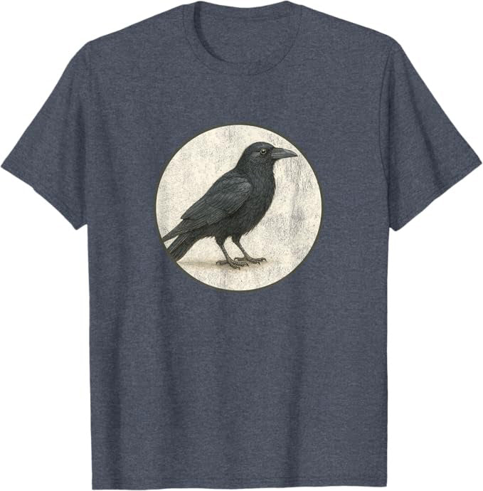 American Crow T-Shirt Retro Design by Bird.fan | Men's Birding Graphic Tee