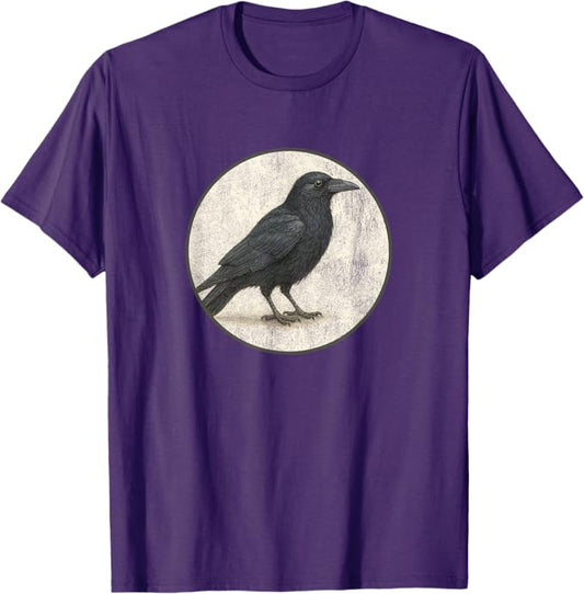 American Crow T-Shirt Retro Design by Bird.fan | Men's Birding Graphic Tee