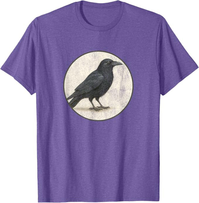 American Crow T-Shirt Retro Design by Bird.fan | Men's Birding Graphic Tee