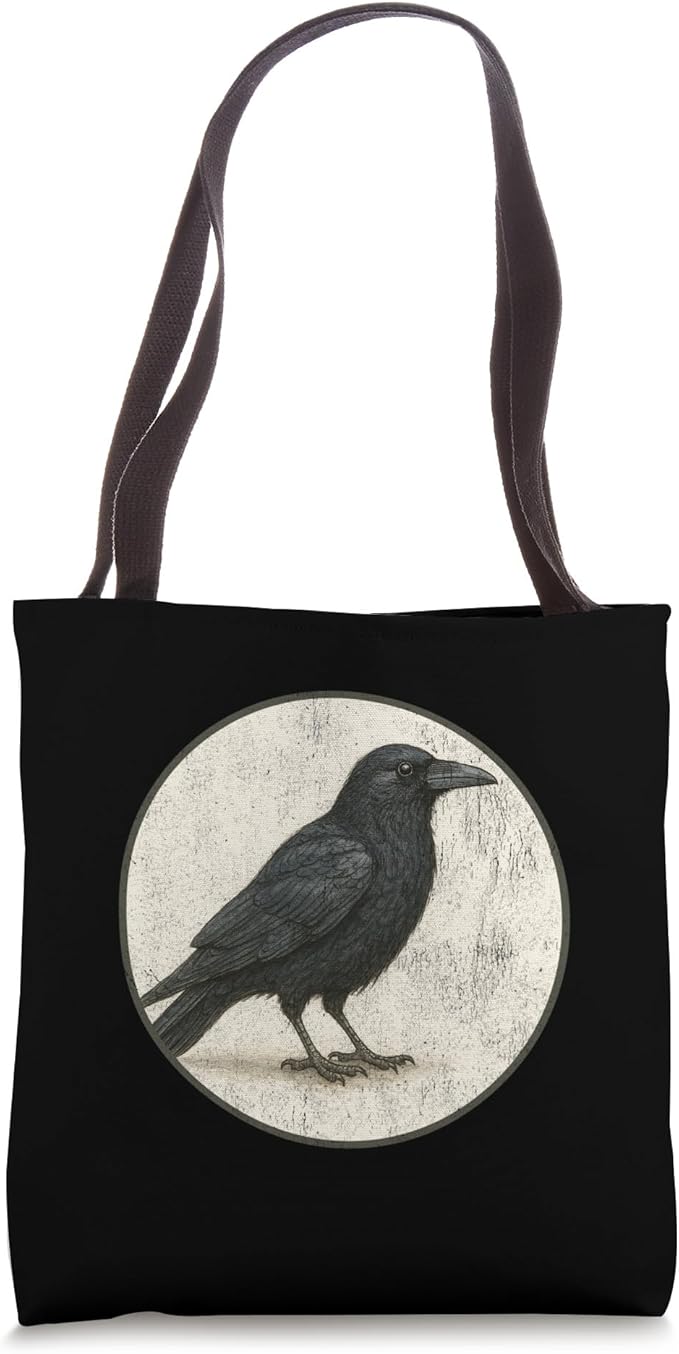 Colorful Retro American Crow Bird Design Tote Bag by Bird Fantastic