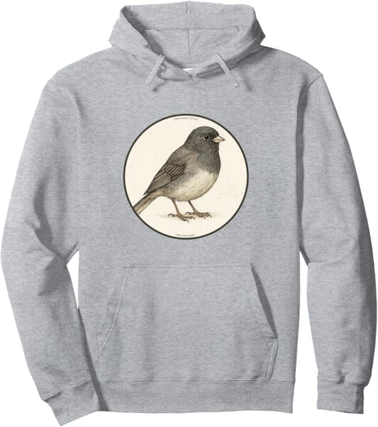 Retro Dark-Eyed Junco Hoodie – Vintage Bird Design Sweatshirt